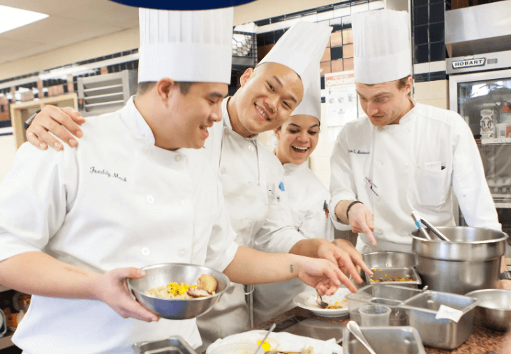 A group of chefs in a kitchen