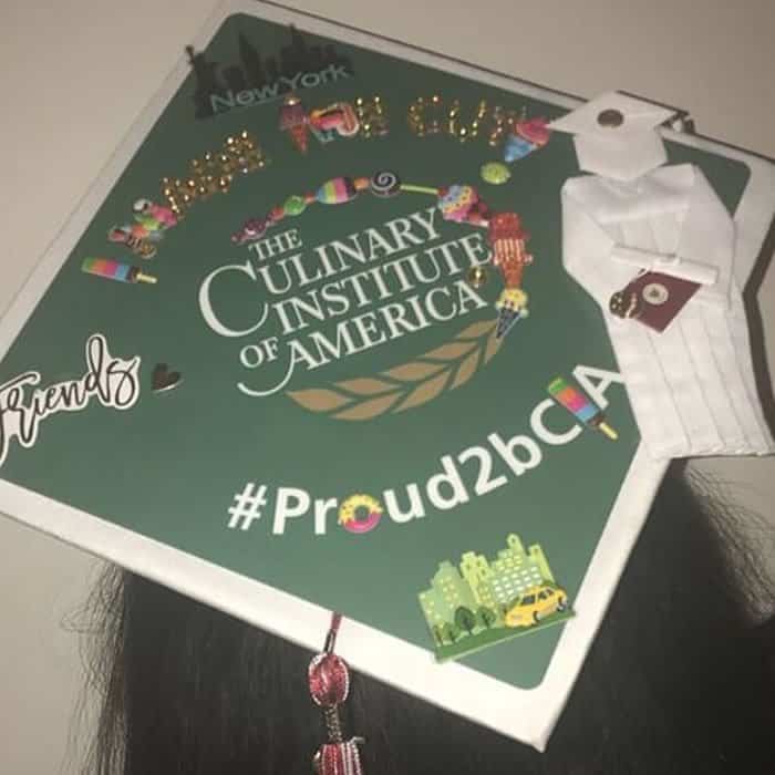 Photo image of Naya's high school graduation cap topper