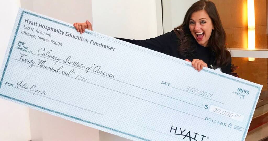 CIA Student Jules Esposito won $20,000 scholarship from Hyatt Hotels