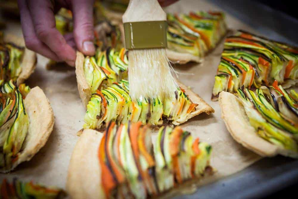 Vegetable tarts created for a fall studen-run charity dining event at The Culinary Institute of America.