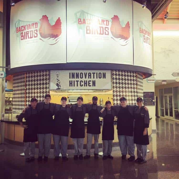 Students in the CIA’s Intrapreneurship Concentration at their Backyard Birds Innovation Kitchen station.