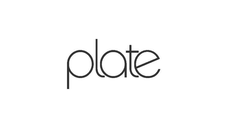 Plate black and white logo
