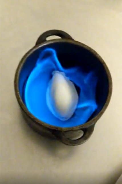 Stabilized Coconut Sorbet Set On Fire