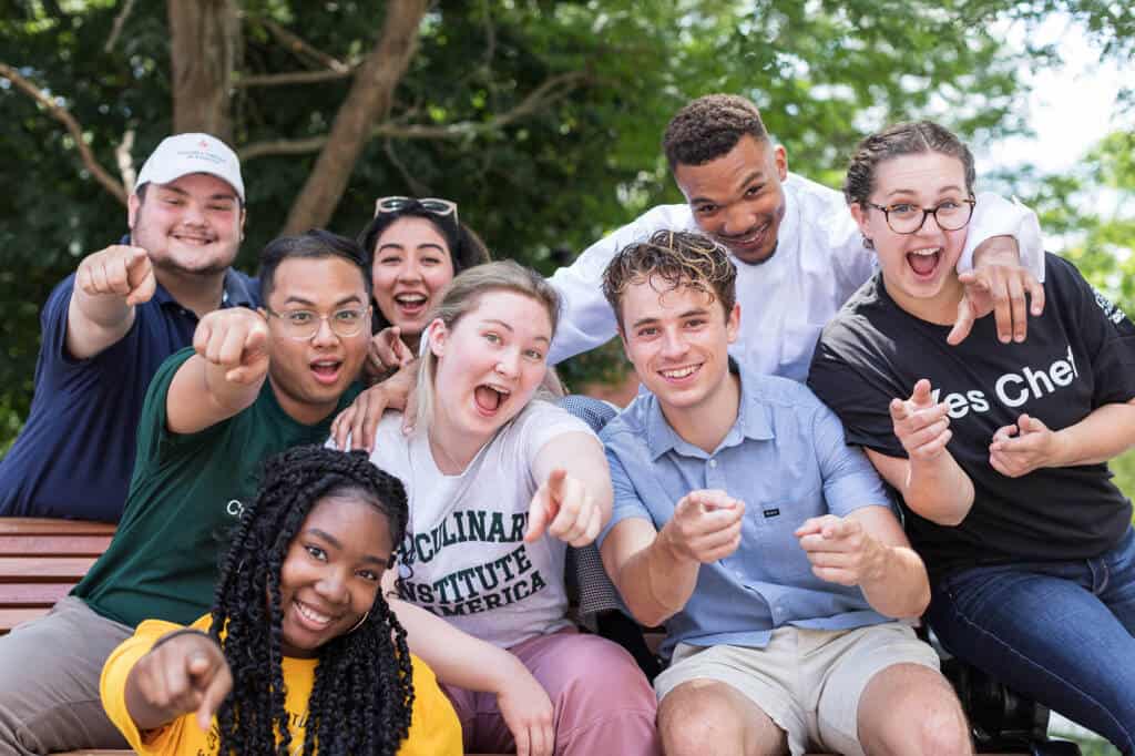 Happy CIA Students on Campus at an Open House.