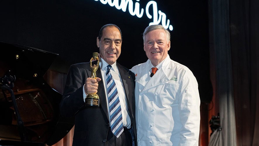August J. Ceradini Jr., Chairman Emeriti of CIA since 2001, receives Augie award from President Tim Ryan at the 17th annual CIA Leadership Awards held at the Ziegfeld Ballroom in New York City.