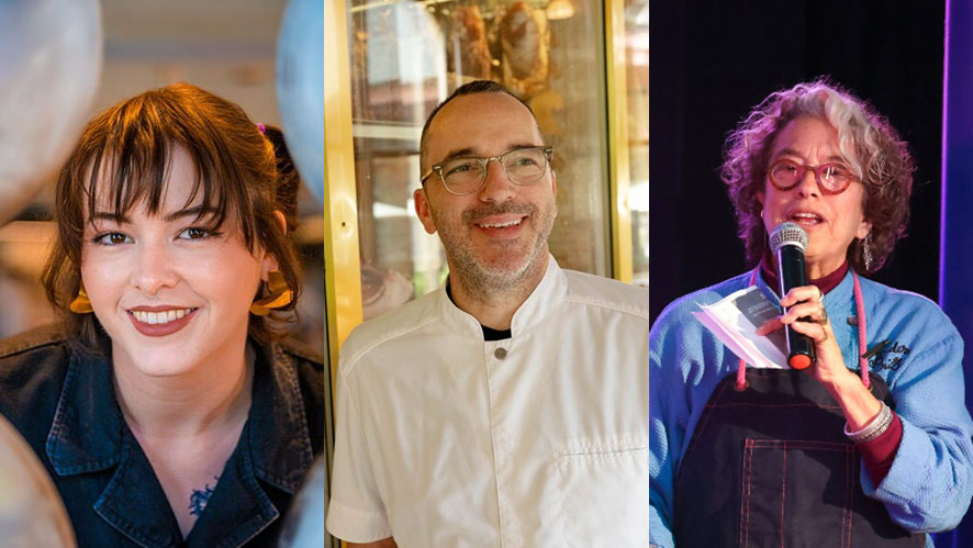 Image of Hannah Ryder, Steven McHugh, and Susan Feniger. Alumni in the News: May 2025.