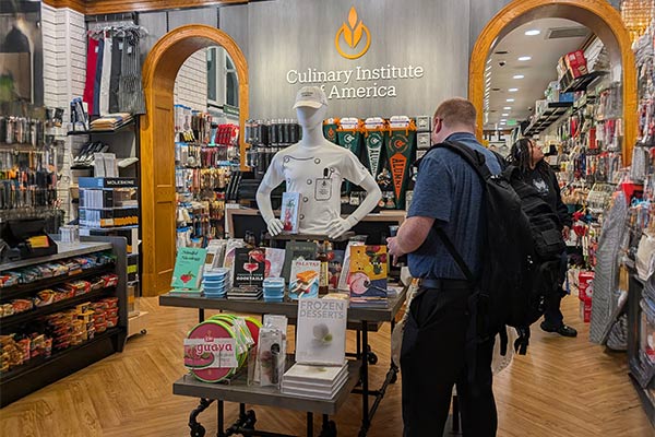 Image of different items for sale in CIA’s bookstore.