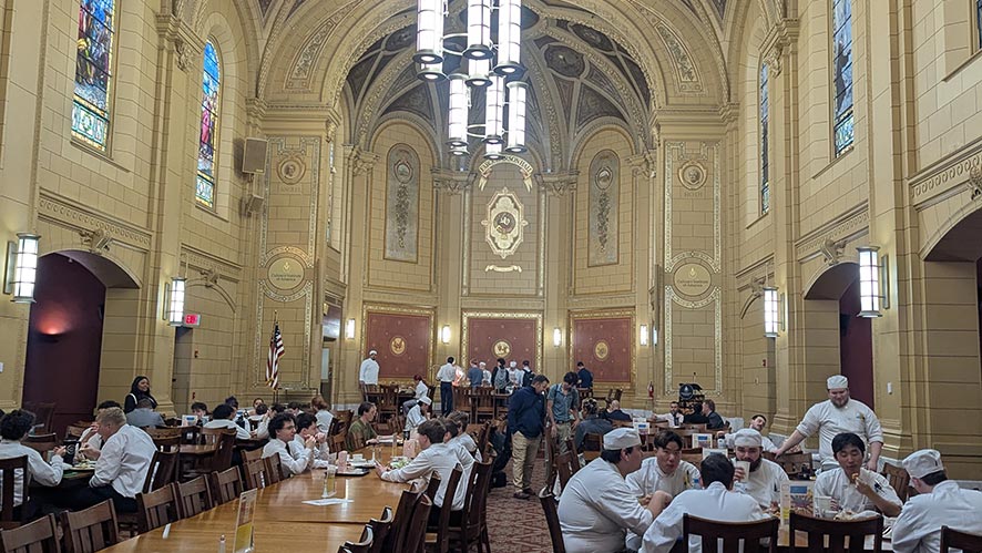 Image of CIA students eating inside Farquharson Hall.