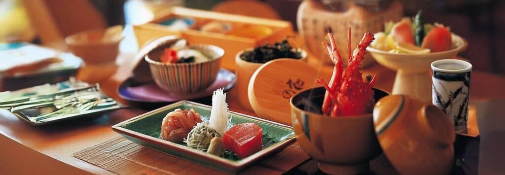 Table of Japanese cuisine during Culinary Institute of America's Japanese Studies concentration.