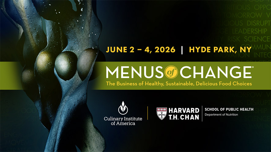 Graphic of Menus of Change conference held June 2–4 at CIA in Hyde Park, NY.